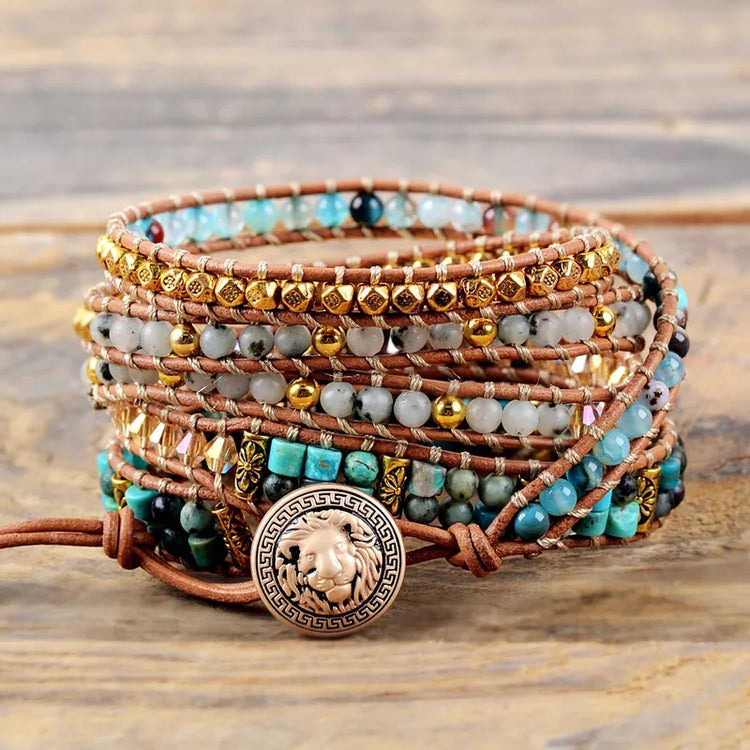 ~ Chrysocolla Bohemian Multi-Wrap Bracelet ~