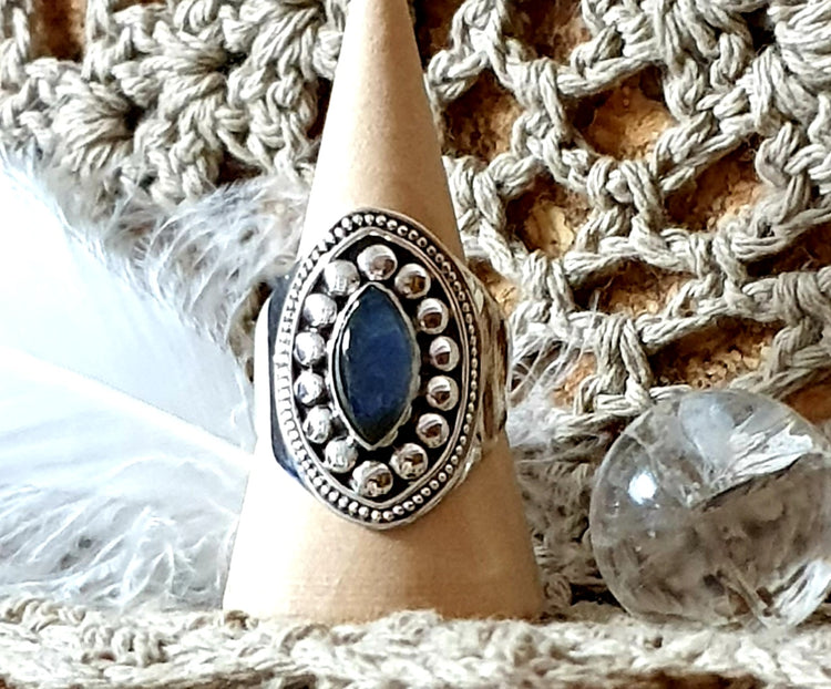 ~ Blue Fire Labradorite Ring ~