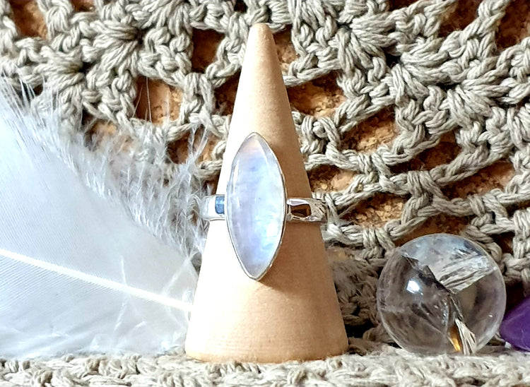 ~ Blue Fire Moonstone Ring ~