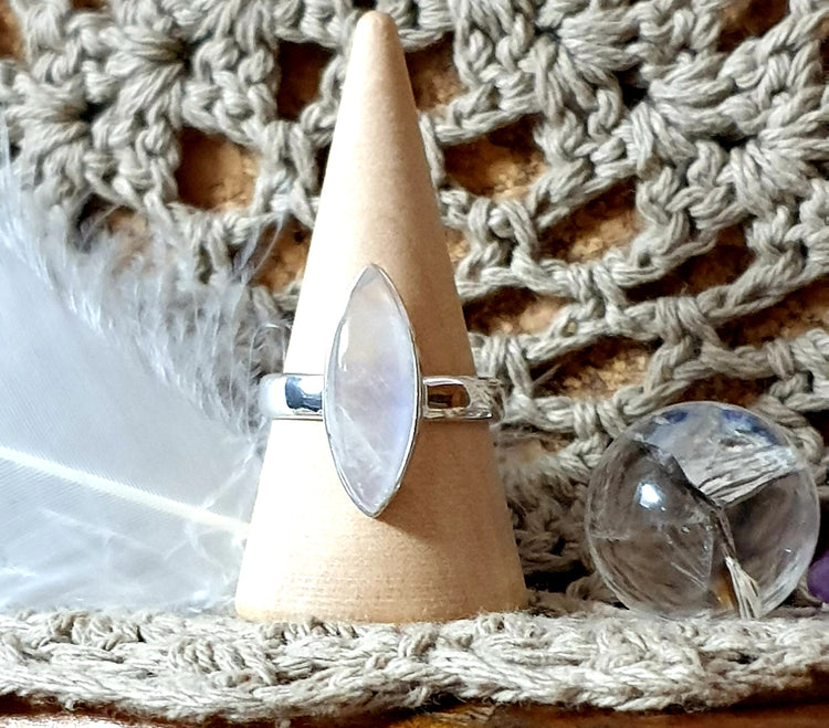 ~ Blue Fire Moonstone Ring ~