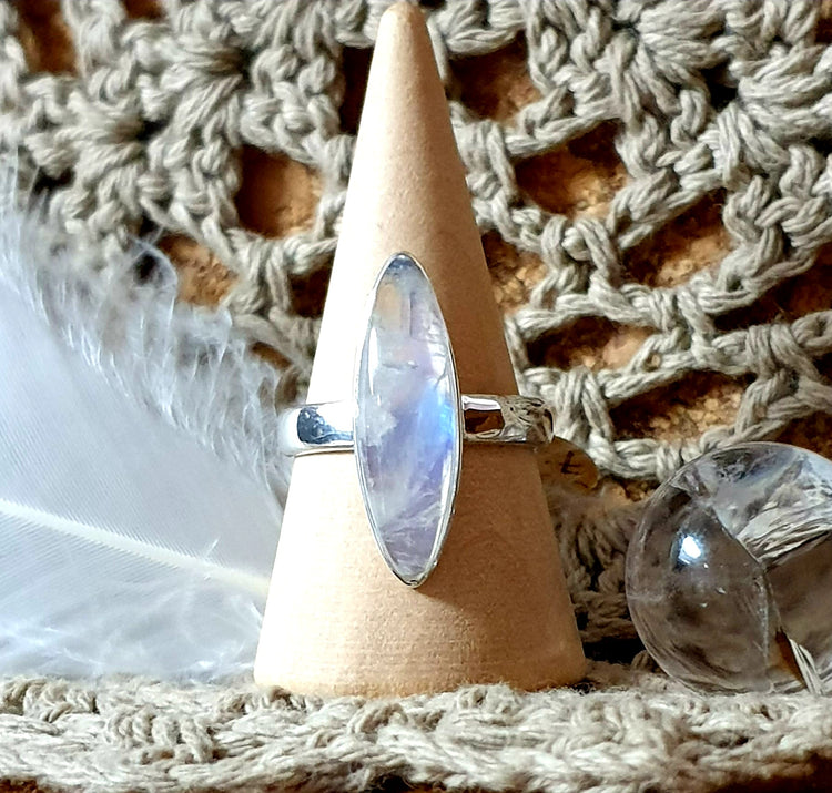 ~ Blue Fire Moonstone Ring ~