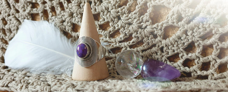 ~ Purple Copper Turquoise Ring ~