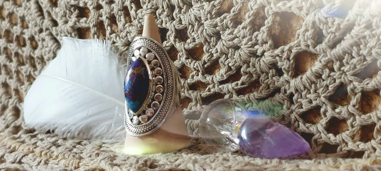 ~ Purple Copper Turquoise Ring ~