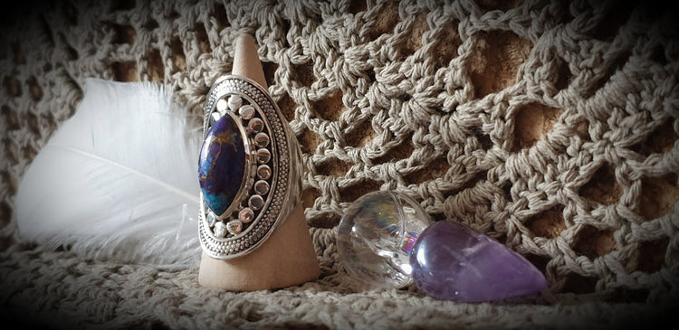 ~ Purple Copper Turquoise Ring ~