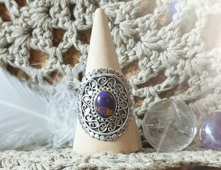 ~ Purple Copper Turquoise Ring ~