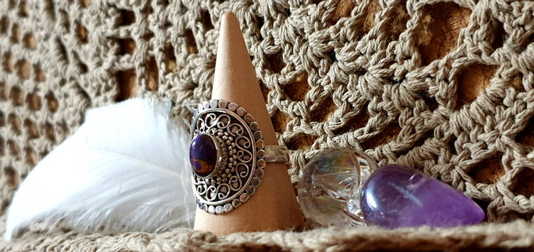 ~ Purple Copper Turquoise Ring ~