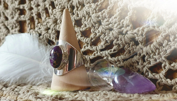 ~ Purple Copper Turquoise Ring ~