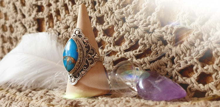 ~ Blue Copper Turquoise Ring ~