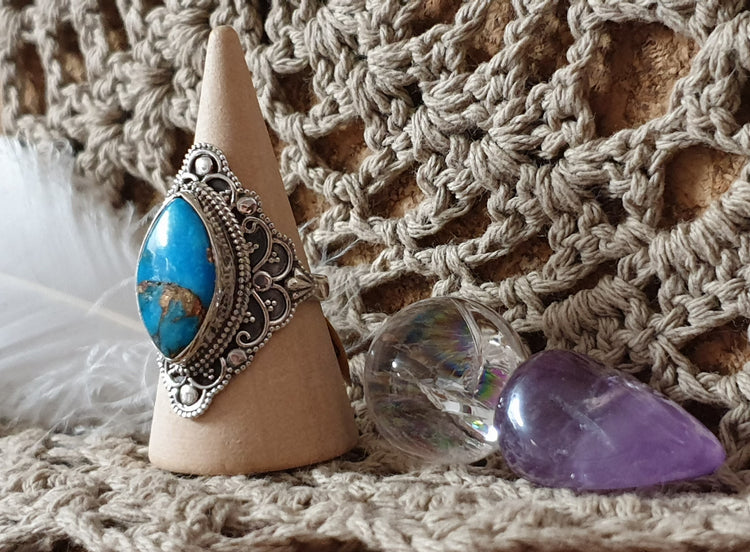 ~ Blue Copper Turquoise Ring ~