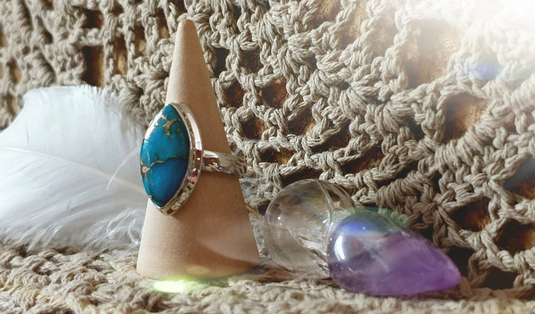 ~ Blue Copper Turquoise Ring ~