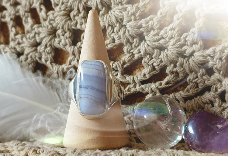~ Blue Lace Agate Ring ~