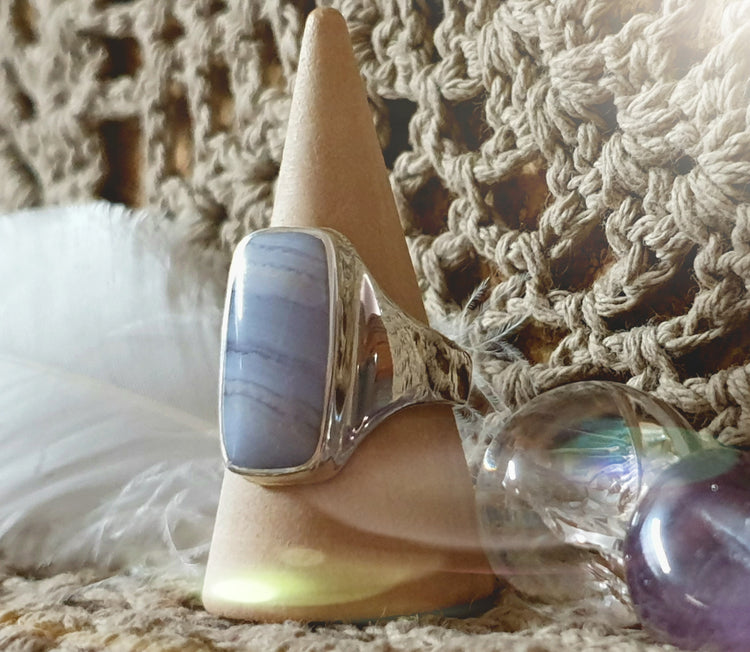 ~ Blue Lace Agate Ring ~