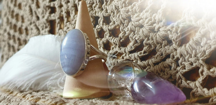 ~ Blue Lace Agate Ring ~