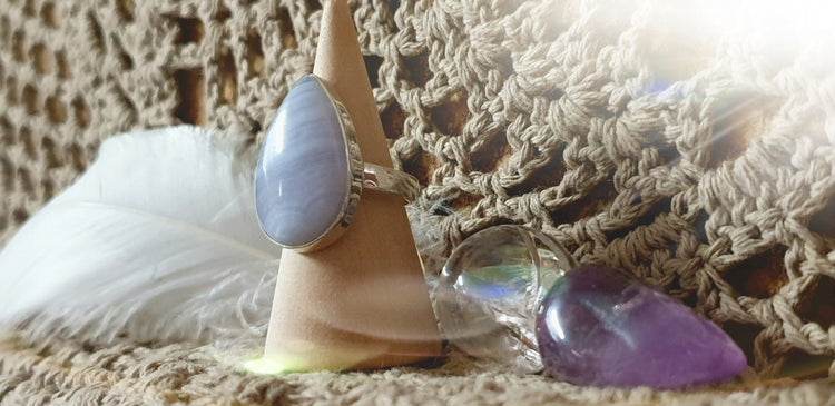 ~ Blue Lace Agate Ring ~