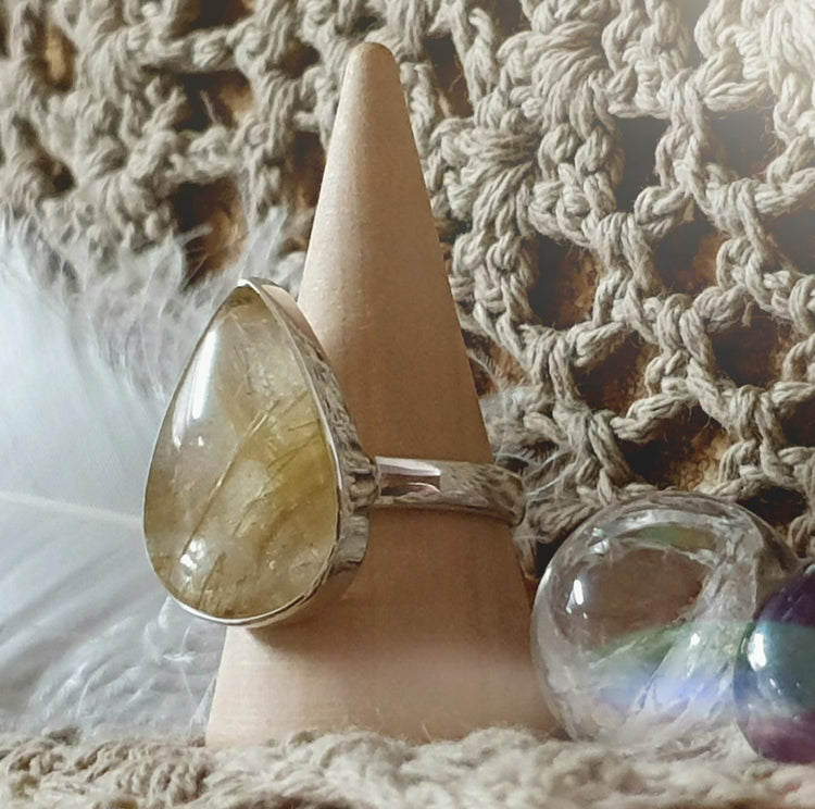 ~ Golden Rutilated Quartz Ring ~
