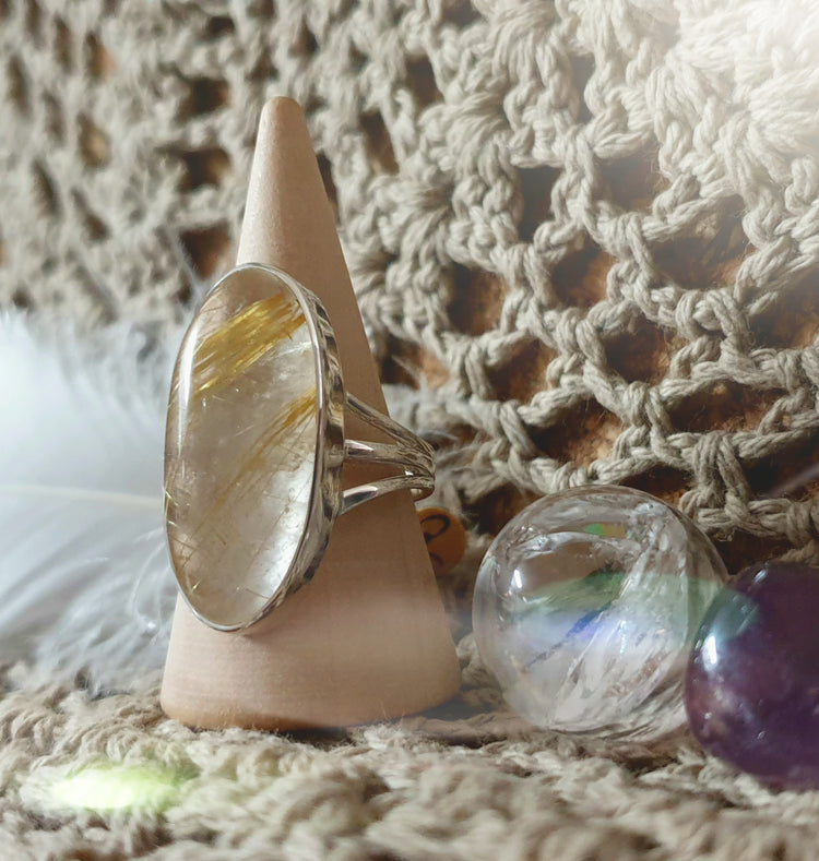 ~ Golden Rutilated Quartz Ring ~