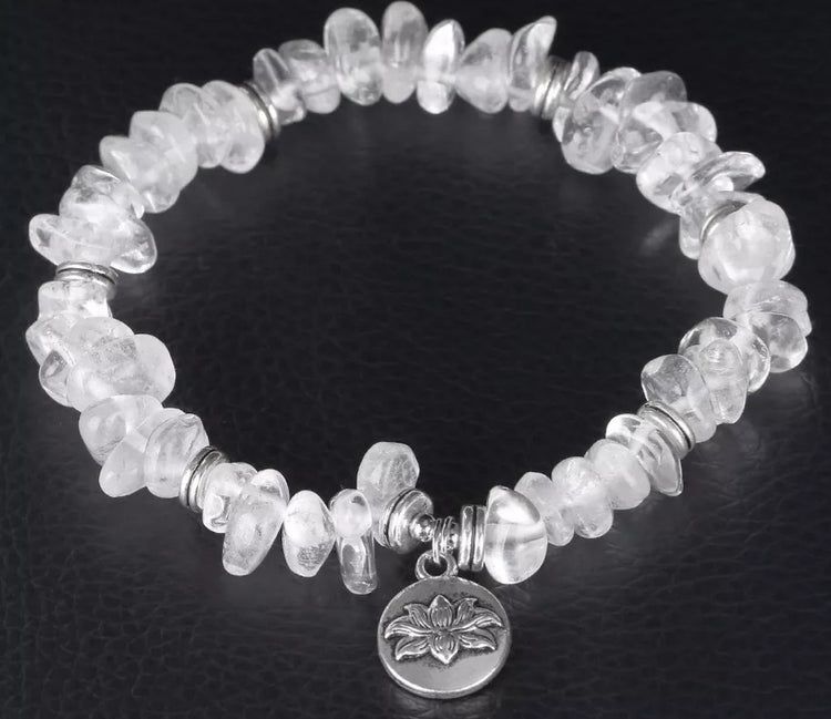 ~ Clear Quartz Crystal Chip Bracelet ~