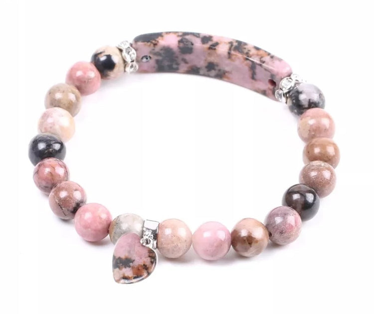 ~ Rhodonite Bracelet With Heart ~