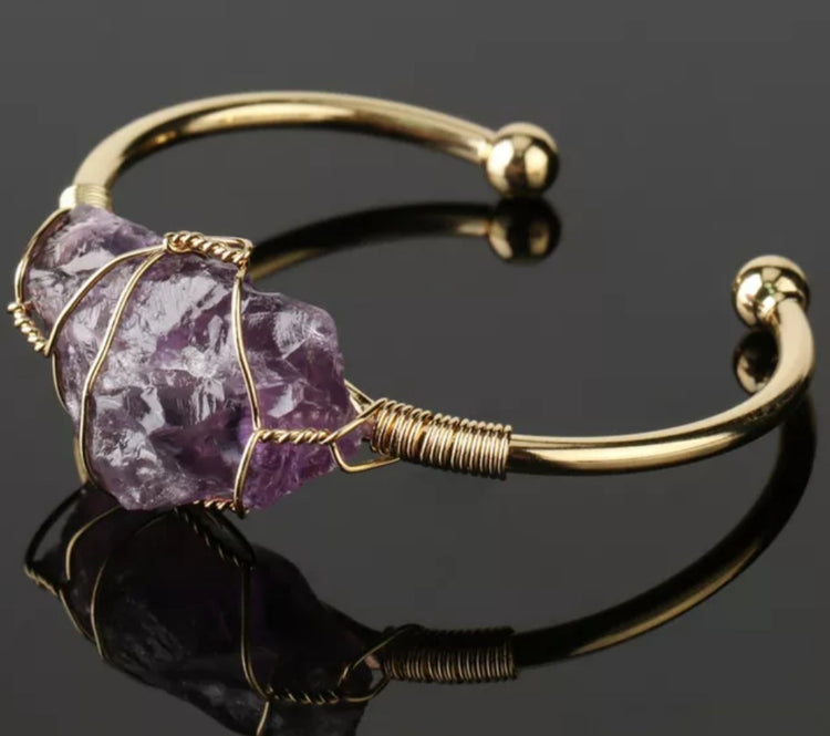 ~ Amethyst Cuff Bangle ~