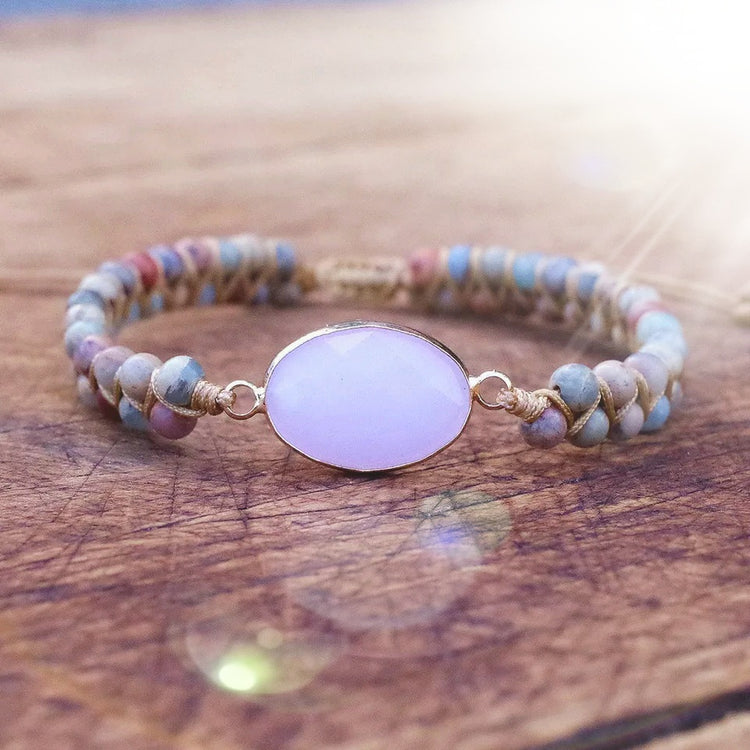 ~ Serpentine & Rose Quartz Bracelet ~