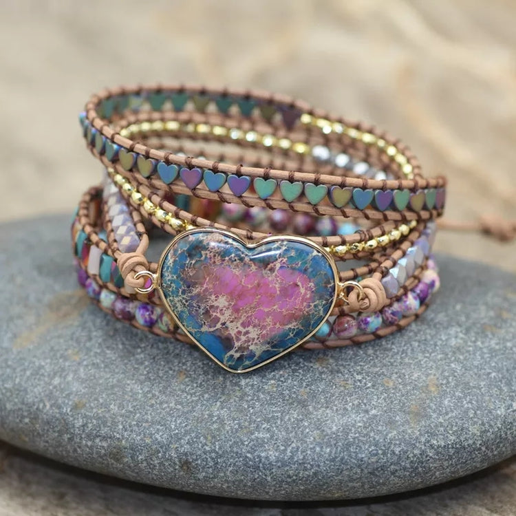 ~ Sea Sediment Bohemian Multi-Wrap Bracelet ~