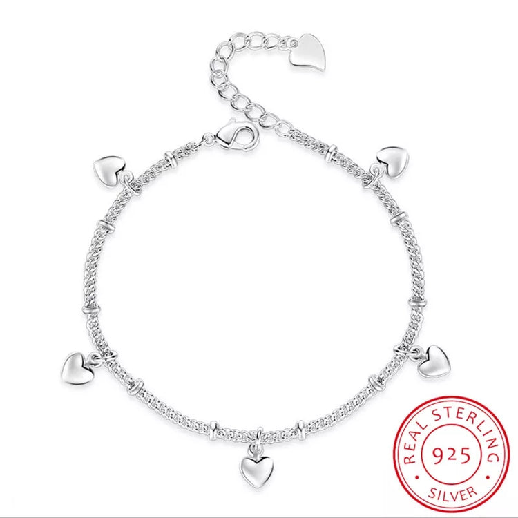 ~ Silver Love Heart Bracelet ~