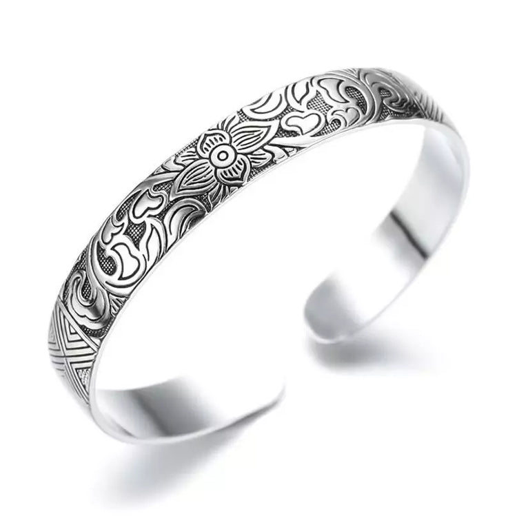~ Silver Lotus Bangle ~