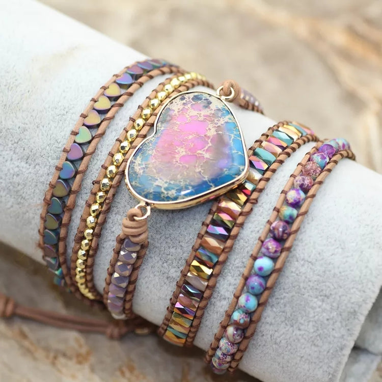 ~ Sea Sediment Bohemian Multi-Wrap Bracelet ~