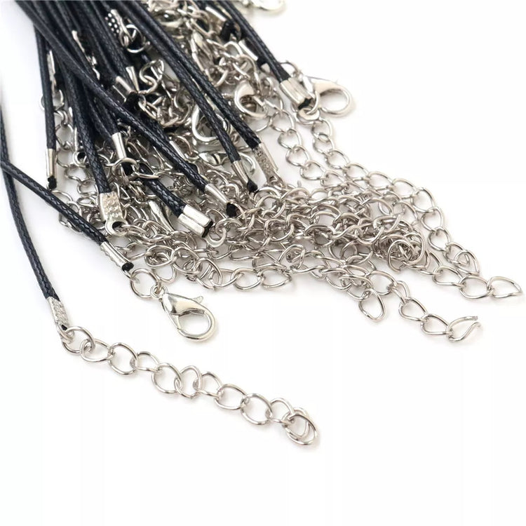 ~ Black Leather Adjustable Necklace ~
