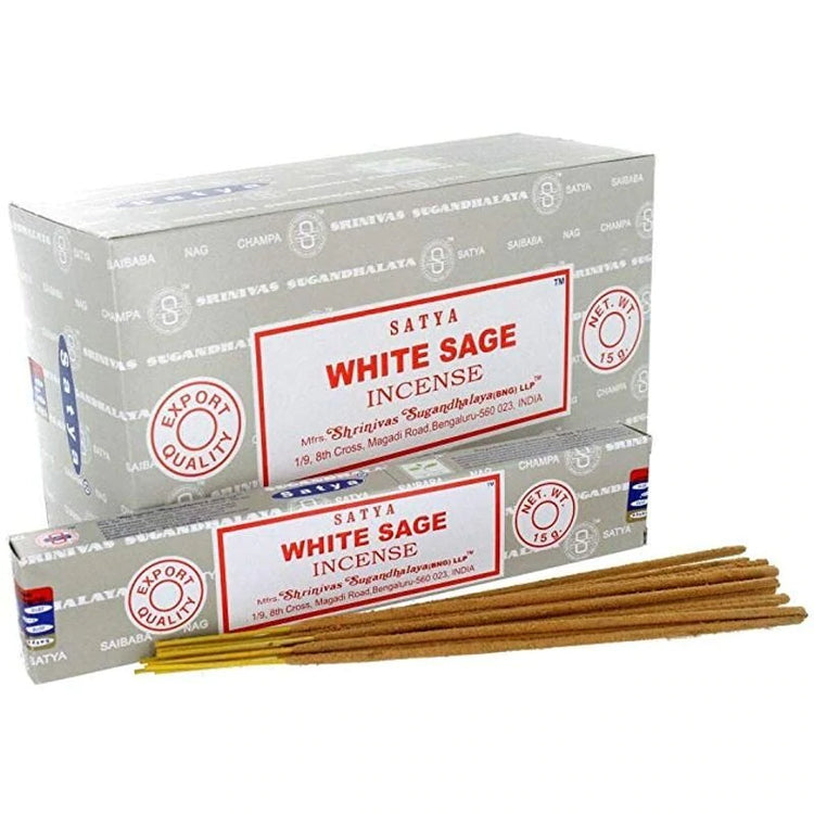 ~ Satya Perfumed Incense Sticks - White Sage ~