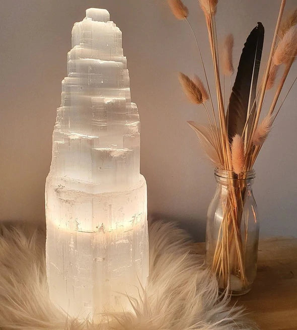 ~ Selenite Tower Lamp ~