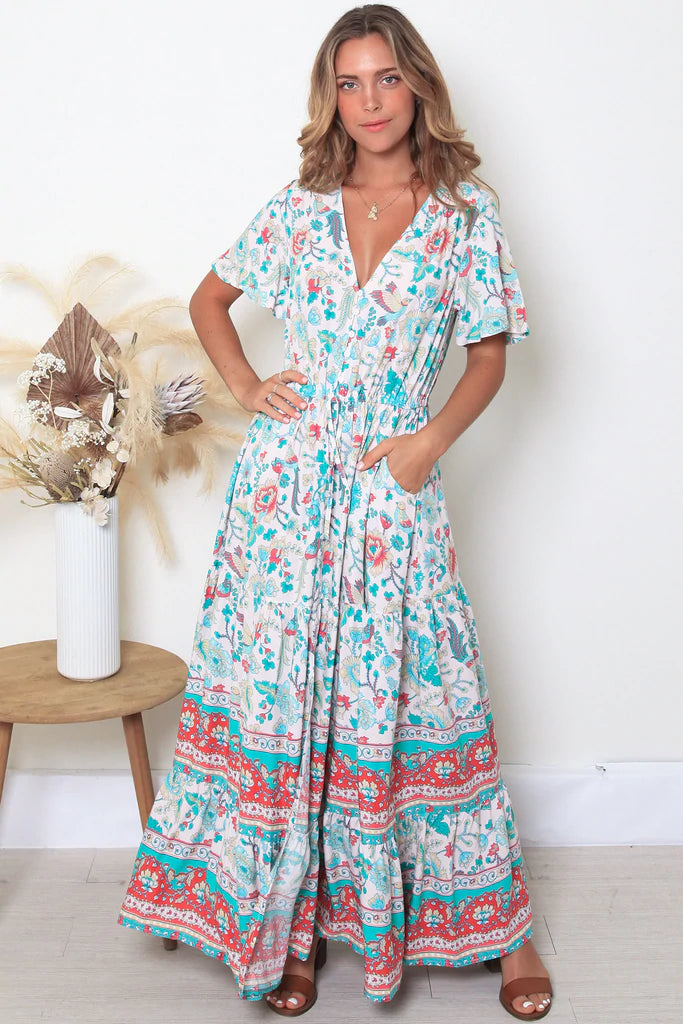 ~Suzanne V-Neck Maxi Dress~