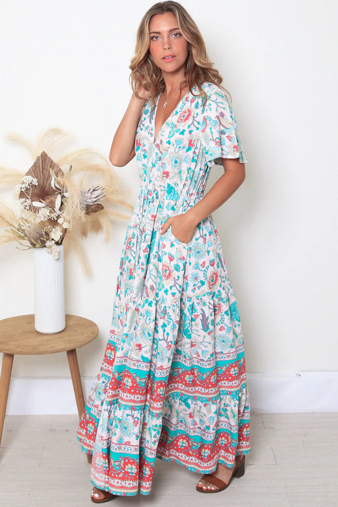 ~Suzanne V-Neck Maxi Dress~