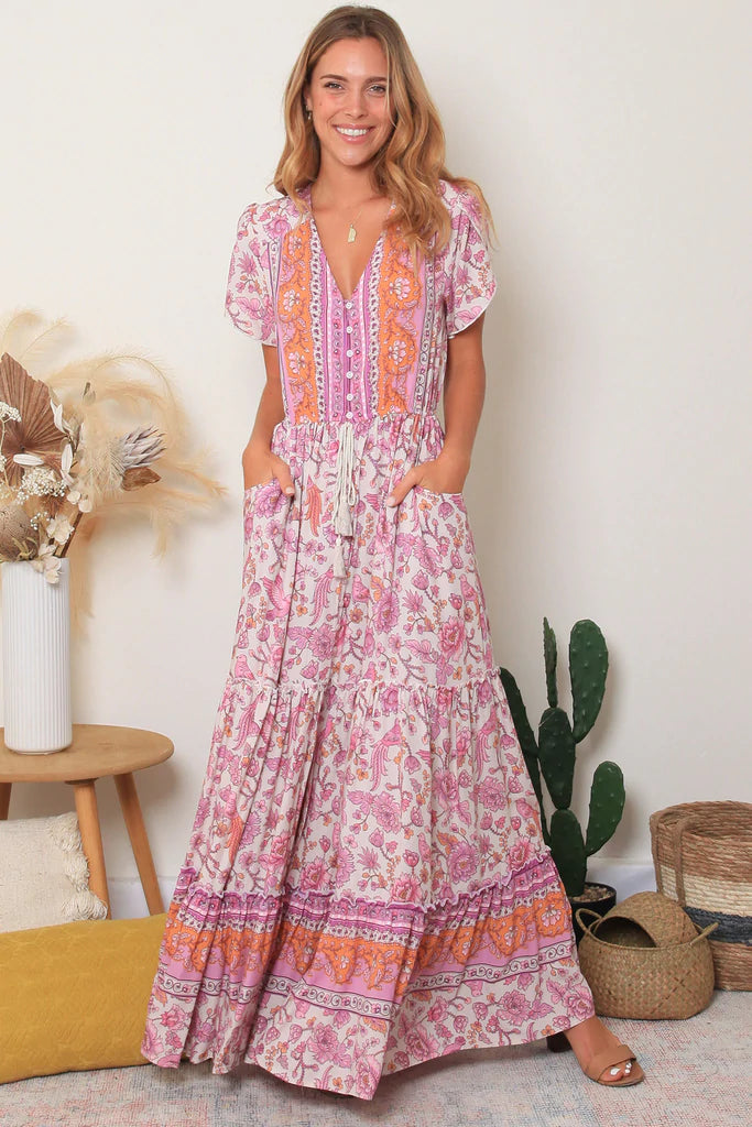 ~Virginia V Neck Maxi Dress~