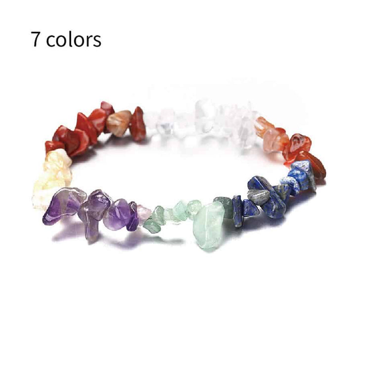 ~ Chakra Gemstone Chip Elastic Bracelet ~
