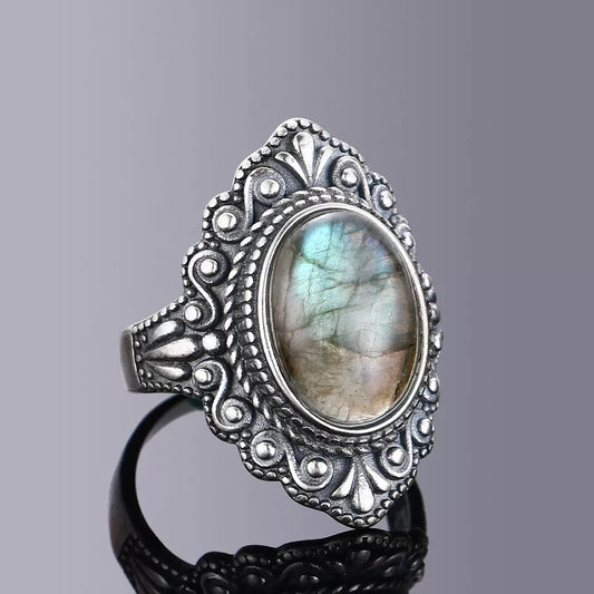 ~ Vintage Style Labradorite Ring ~