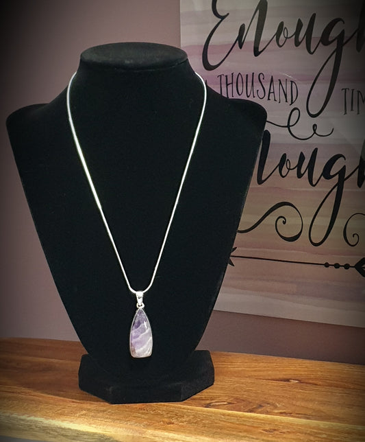 ~ Amethyst Lace Agate Pendant ~