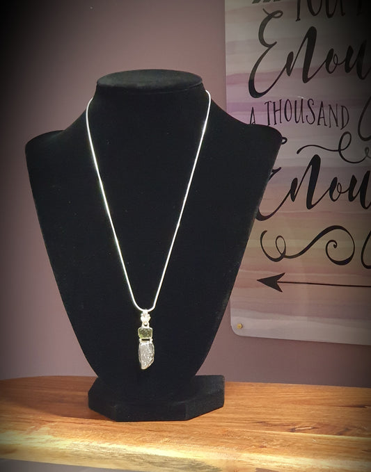 ~ Moldavite & Meteorite Designer Pendant ~