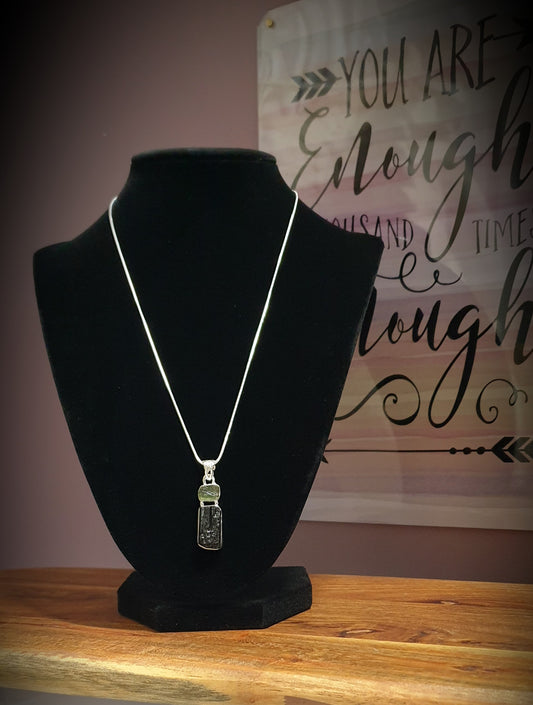 ~ Moldavite & Black Tourmaline Designer Pendant ~