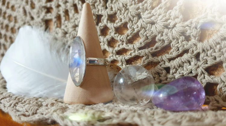 ~ Blue Fire Moonstone Ring ~