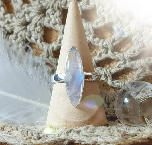 ~ Blue Fire Moonstone Ring ~