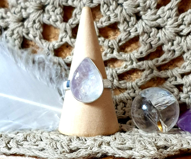 ~ Blue Fire Moonstone Ring ~