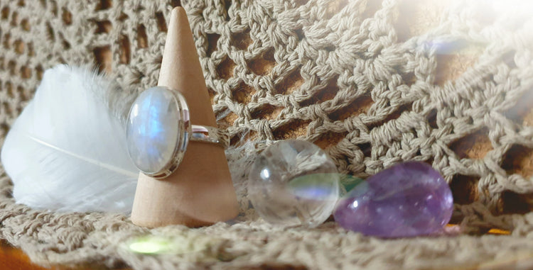 ~ Blue Fire Moonstone Ring ~
