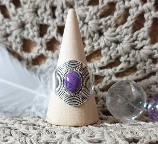 ~ Purple Copper Turquoise Ring ~