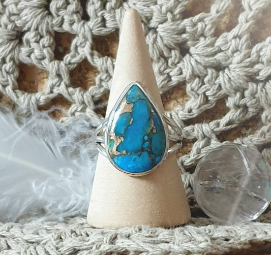 ~ Blue Copper Turquoise Ring ~