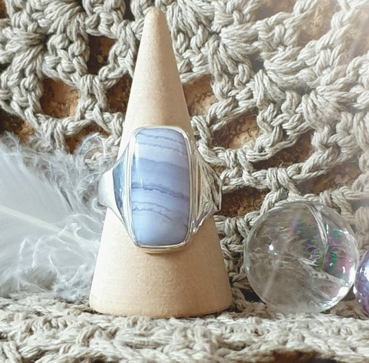 ~ Blue Lace Agate Ring ~