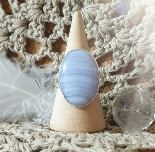 ~ Blue Lace Agate Ring ~
