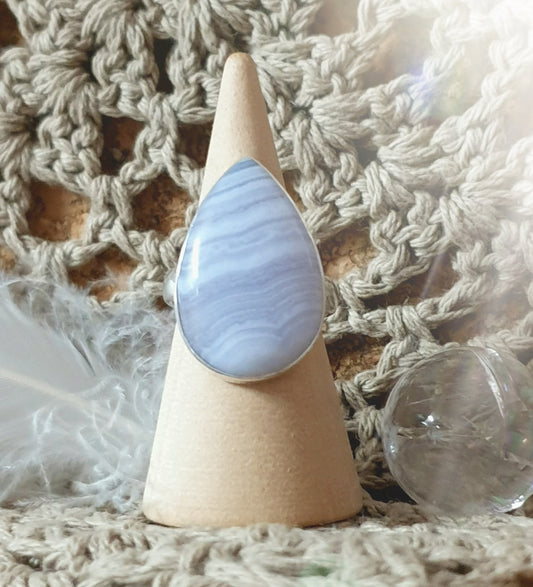 ~ Blue Lace Agate Ring ~
