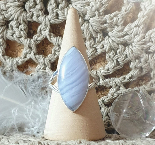 ~ Blue Lace Agate Ring ~