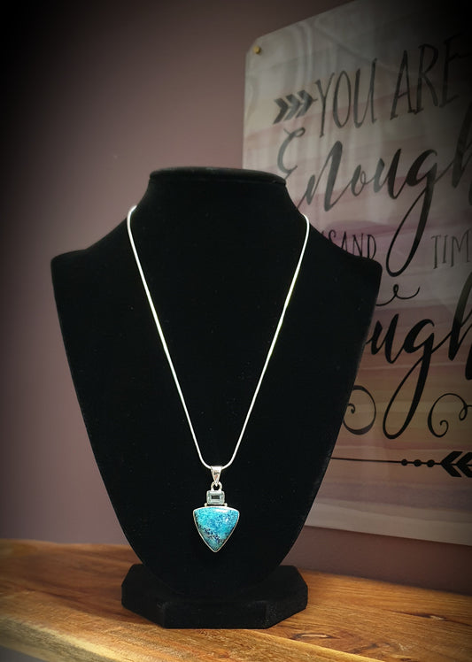 ~ Shattuckite & Blue Topaz Pendant ~